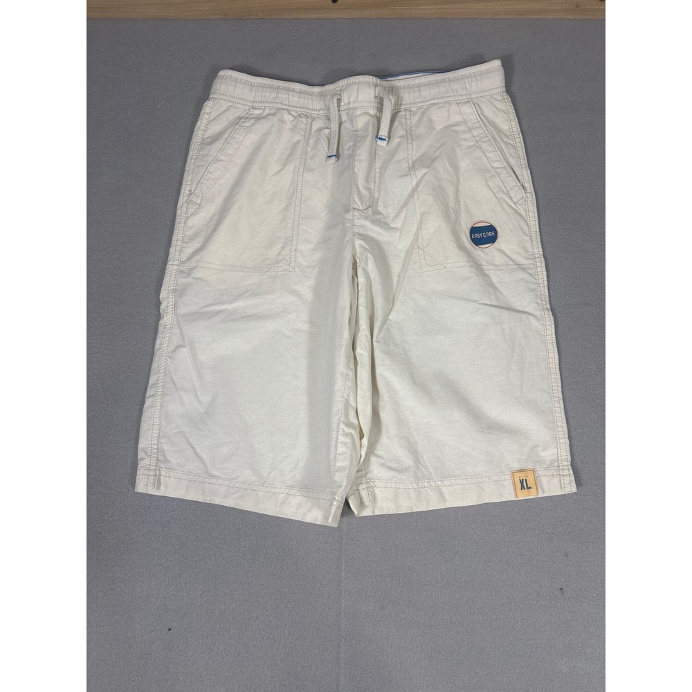 Urban Pipeline Mens XL Shorts Cream Off White Easy Care Elastic Waist Flat Front